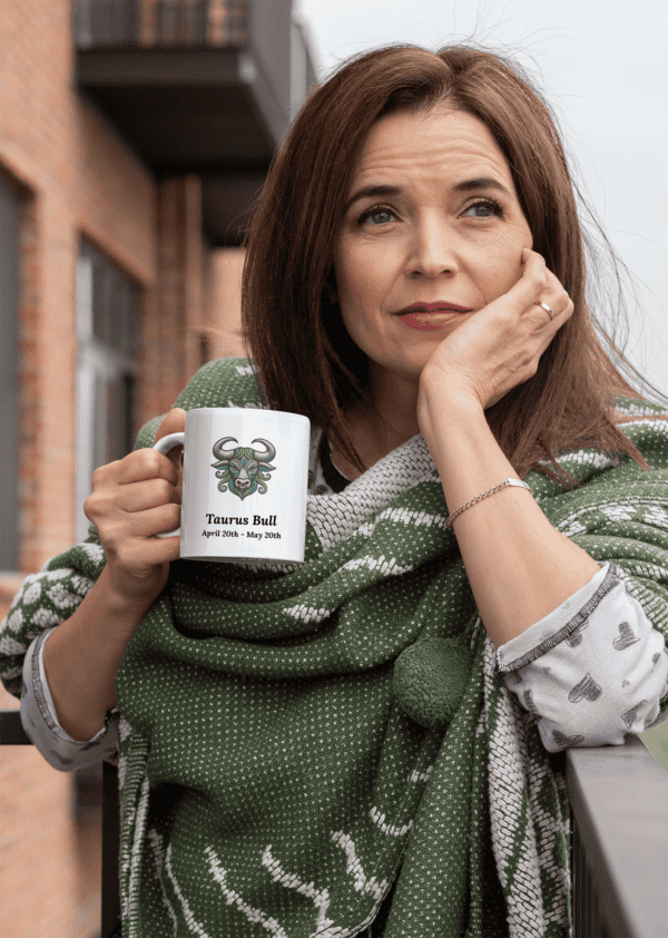 Taurus Green Bull Mug with Color Inside