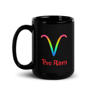 Aries Unstopple Black Glossy Mug