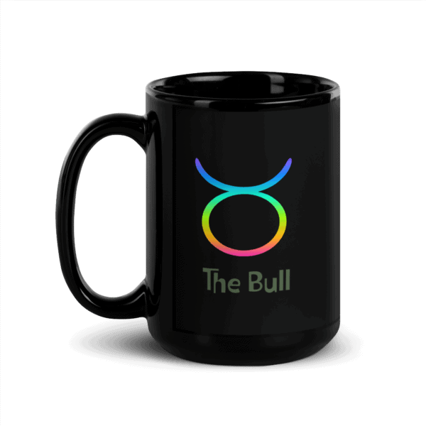 Taurus Strength Black Glossy Mug - Image 2