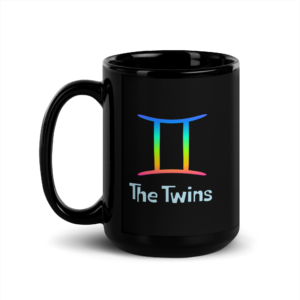 Gemini Black Glossy Mug