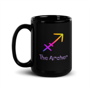 Sagittarius Adventure Black Glossy Mug