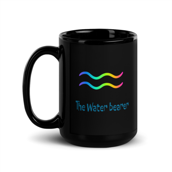 Aquarius The Water Bearer Black Glossy Mug