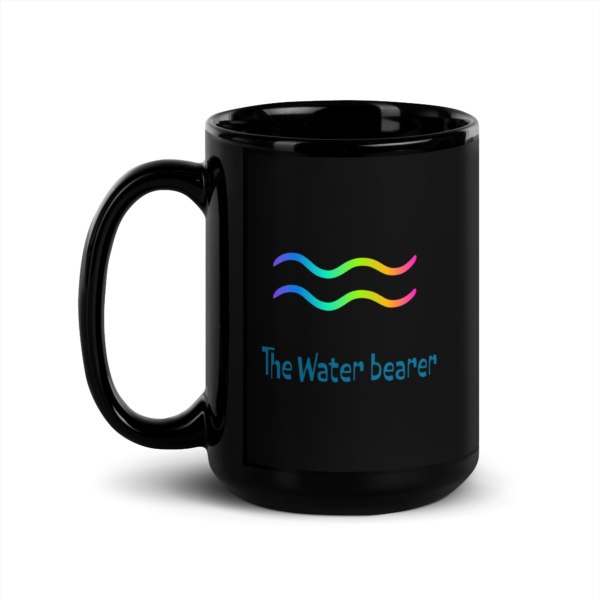 Aquarius The Water Bearer Black Glossy Mug - Image 3