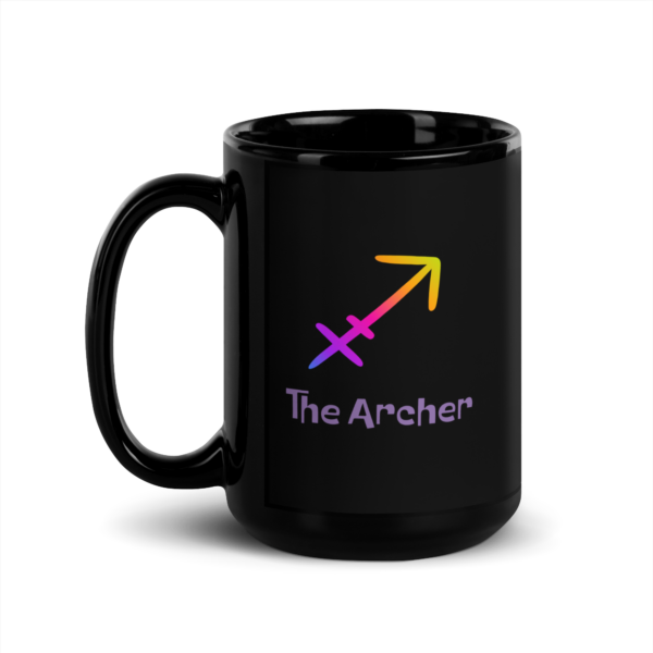 Sagittarius Adventure Black Glossy Mug - Image 3