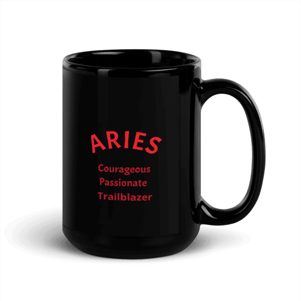 Aries Unstopple Black Glossy Mug - Image 2