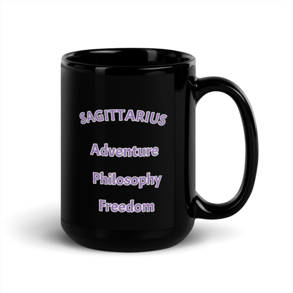 Sagittarius Adventure Black Glossy Mug - Image 2
