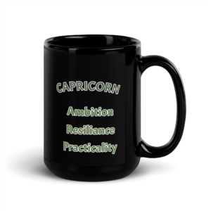 Capricorn Ambition Black Glossy Mug