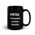 Pisces Compassion Black Glossy Mug