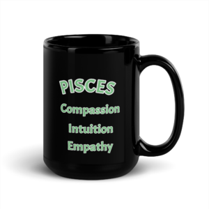 Pisces Compassion Black Glossy Mug