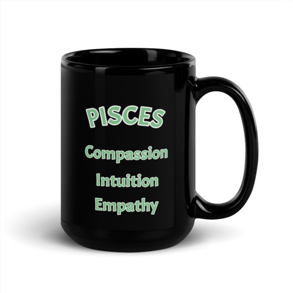 Pisces Compassion Black Glossy Mug - Image 3