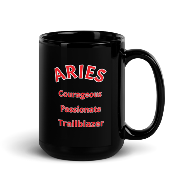 Aries Unstopple Black Glossy Mug - Image 3