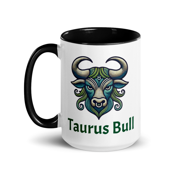 Taurus Green Bull Mug with Color Inside - Image 6