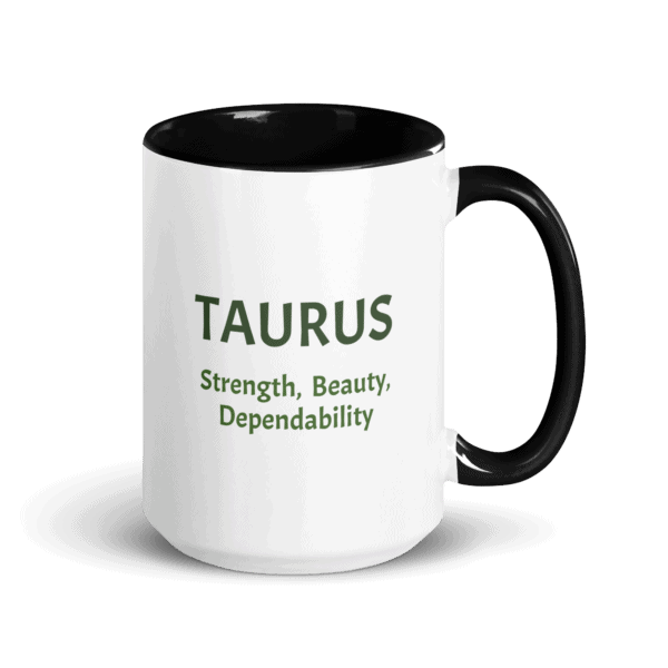 Taurus White Sun Sign Mug - Image 5