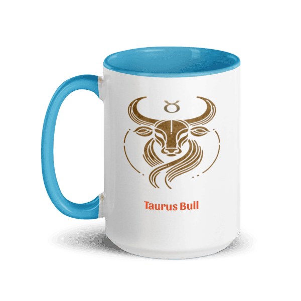 Taurus Gold Bull Mug with Color Inside - Image 5