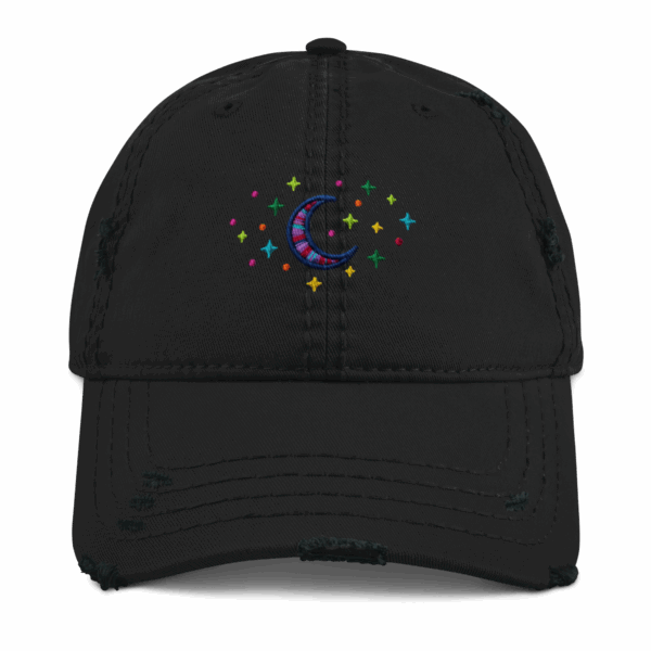 Moon and Stars Distressed Hat